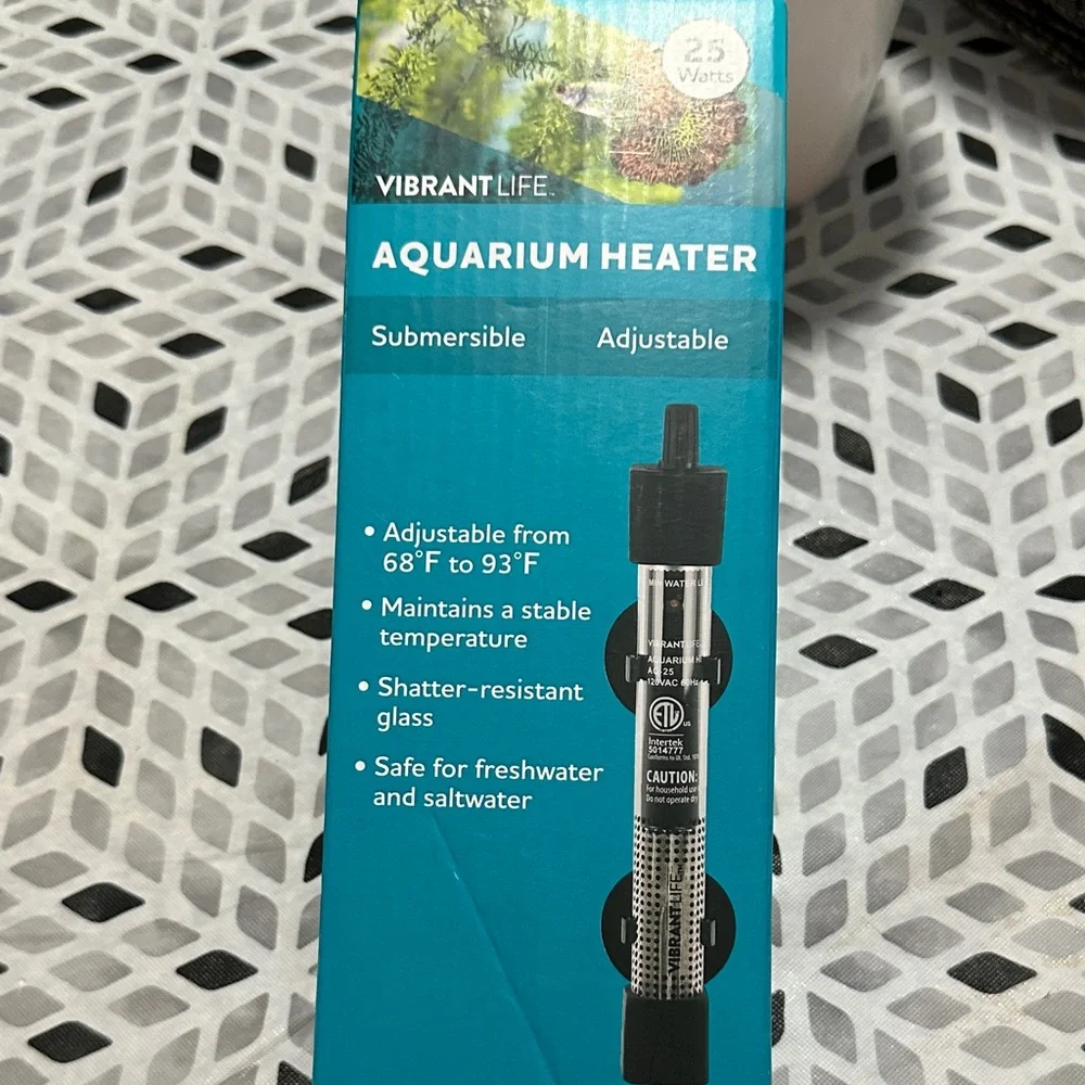 Vibrant Adjustable Aquarium Heater with Black and Silver Design